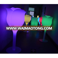 RGB color plastic battery powered led rose bar table