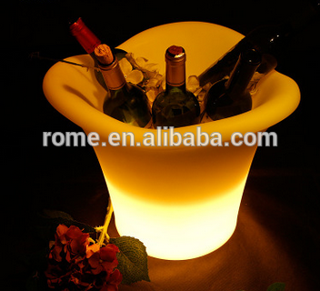 clear plastic champagne ice bucket/illuminated led wine cooler