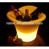 clear plastic champagne ice bucket/illuminated led wine cooler