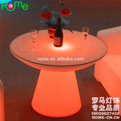 Event Party dining Glowing plastic table illuminated light led table round