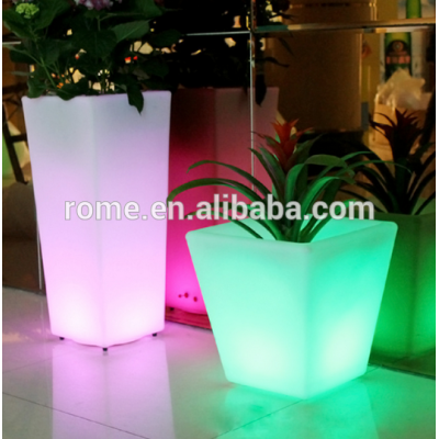 Fashion RGB LED Large Flower Plants Pots Solar LED Flower Pot Light