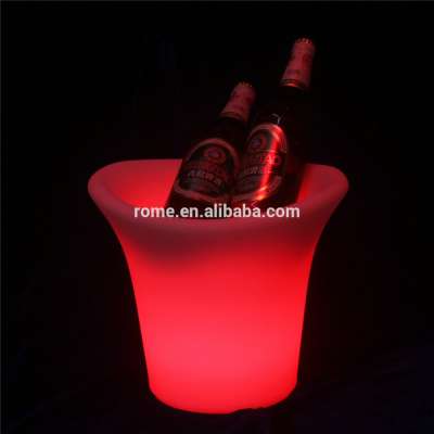 Illuminated PE plastic 16 Color Changing Rechargeable Bar Led Ice Bucket For party